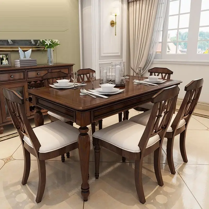 Eettafel Redonda Esstisch Yemek Masasi Escrivaninha Tavolo Dinning Juego De Set Ретро деревянный комедор Меса стол бюро обеденный стол