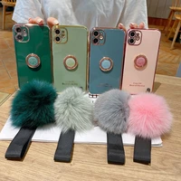 6d electroplated case for for samsung a02 a72 a32 a52 tpu mobile phone hairball stand cases ultra thin coque for for samsung a72