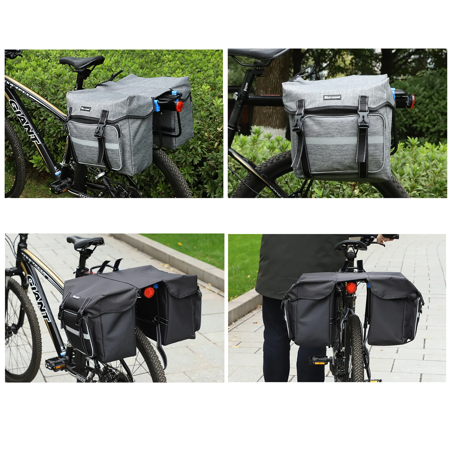 

Okfeet MTB Bicycle Cycling Multifunction Large Capacity Waterproof Carrier Rack Bags for Mountain Bicycle Luggage Rack