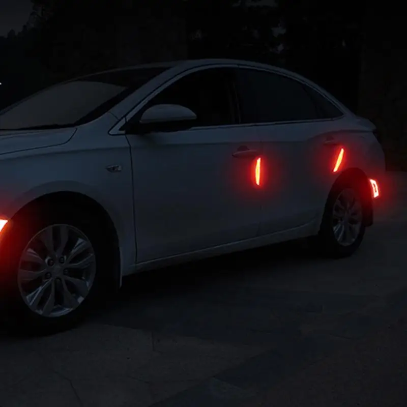 

4pcs Car Body Safety Reflective Stickers Practical Car Warning Reflective Decals