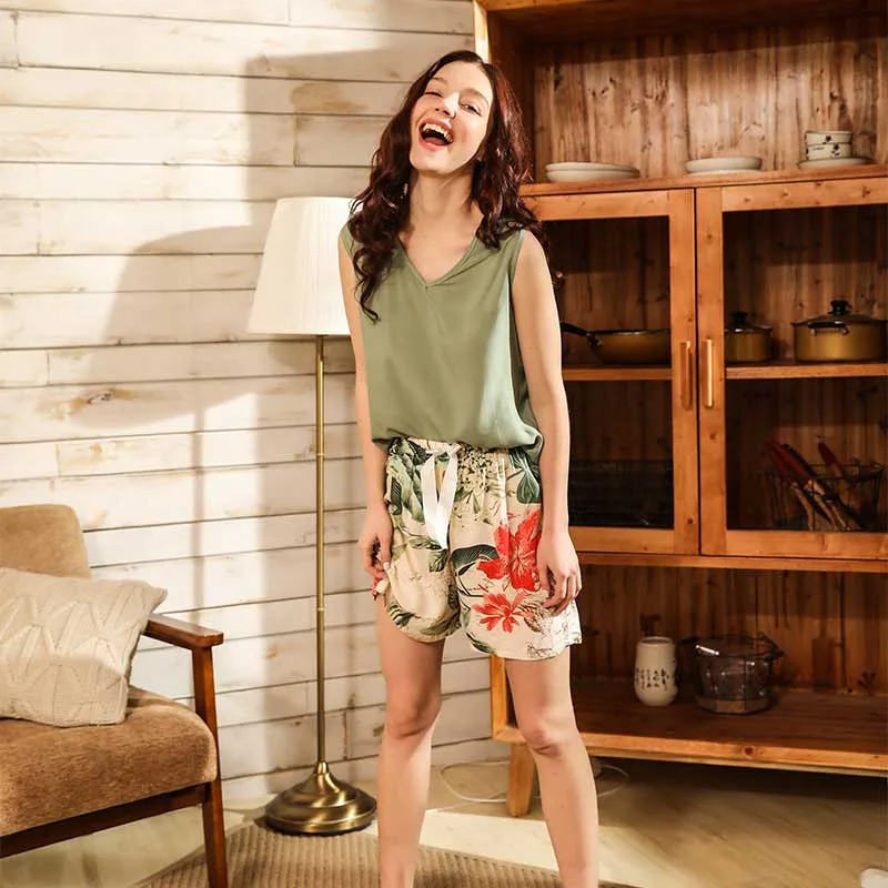 Пижамный комплект Женский из 4 предметов мягкий Свободный кардиган с широким