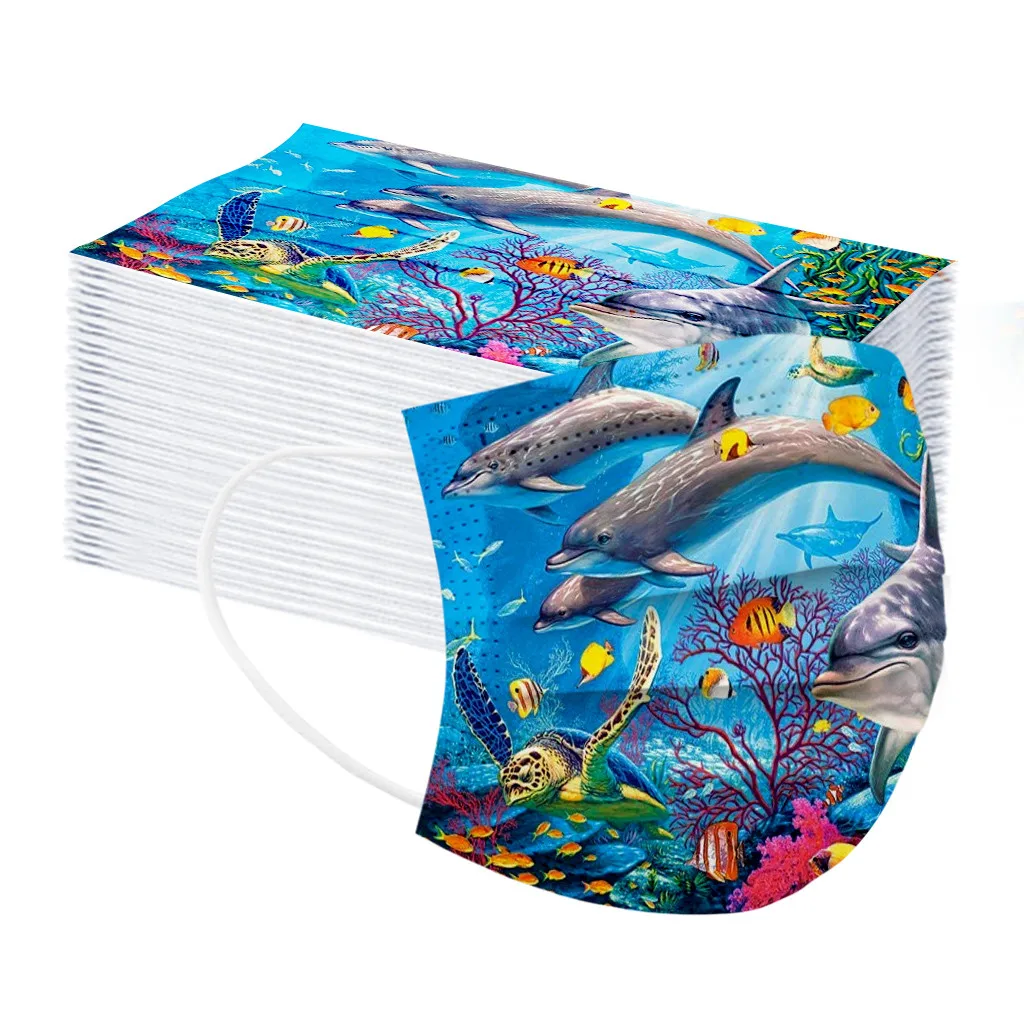 Маска одноразовая детская с мультяшным рисунком модная дышащая маска для лица 3