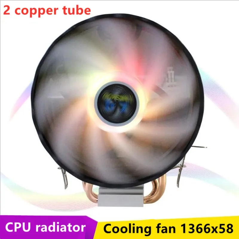 

High Quality SORBANG 2 copper tube CPU radiator ultra quiet 775 AMD 1155 desktop computer CPU cooling fan 1366x58