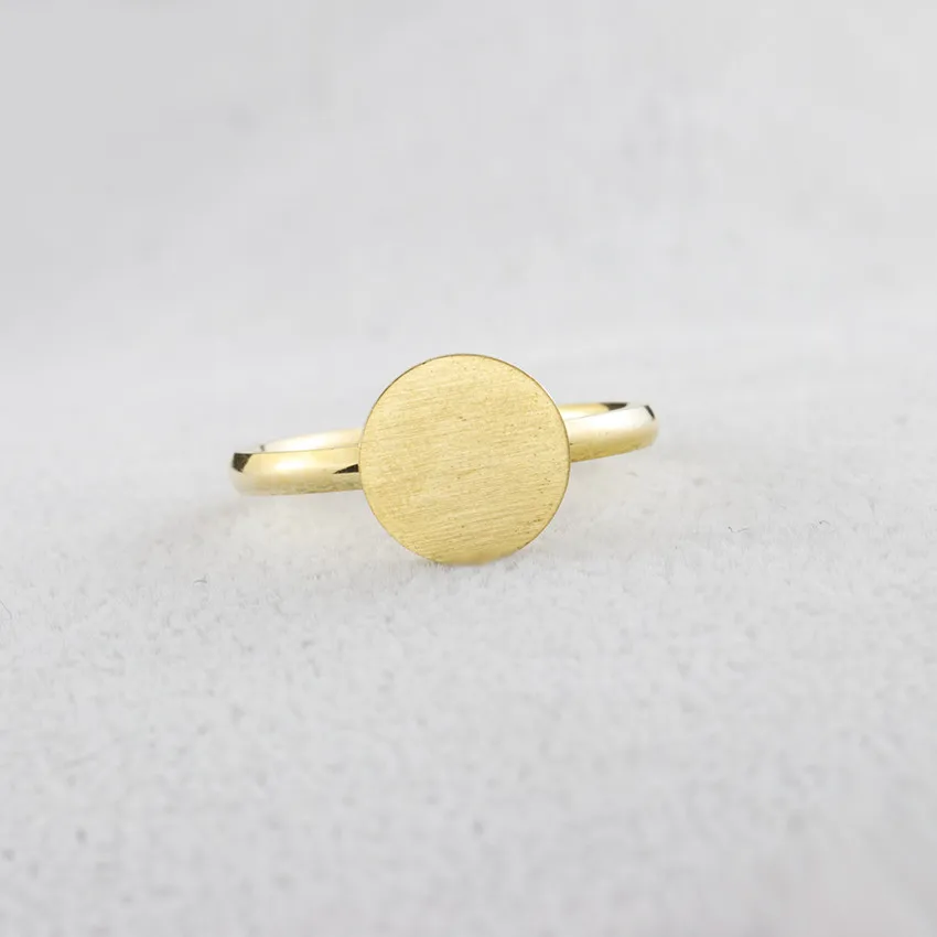 Женское кольцо из нержавеющей стали розовое золото полная луна минимализм