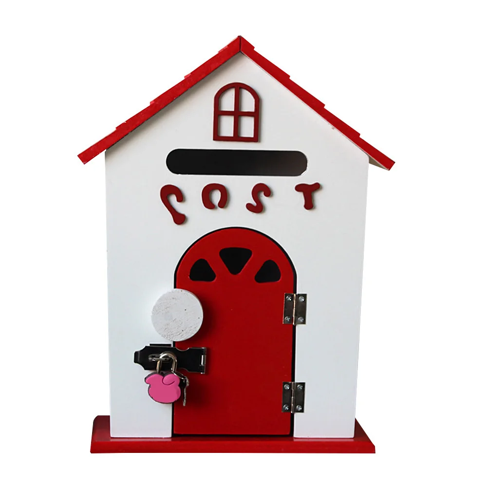 Деревянный почтовый ящик в стиле ретро запираемый с надписью газетной свадебное