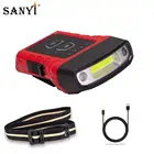 Головной фонарь 2 в 1, Головной фонарь с возможностью поворота на 180 градусов, Головной фонарь с зарядкой от USB, Головной фонарь с COB светодиосветодиодный, индуктивный Головной фонарь