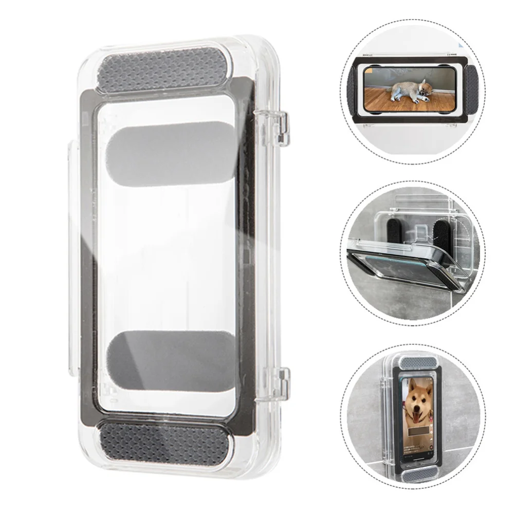 

1pc Shower Waterproof Anti-frog Phone Protective and Storage Rack (Transparent)