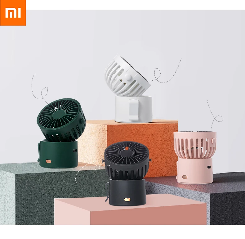 

Мини-вентилятор XIaomi, 1000 мА ч, перезаряжаемый через Usb, с небольшим зажимом