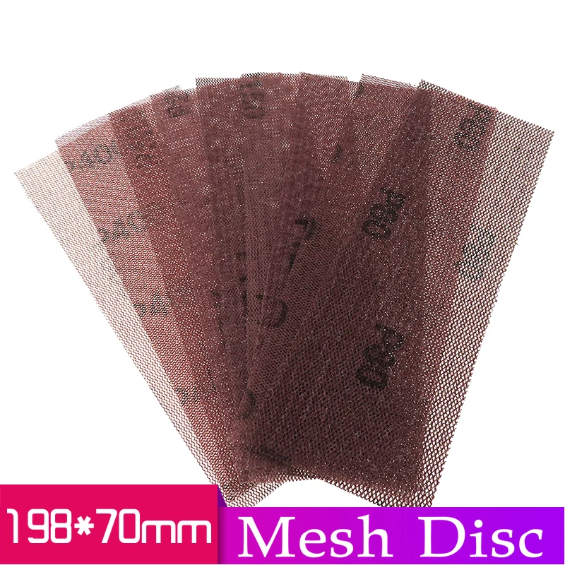 

10 sheets 70x198mm Mesh Sanding Sheet Sandpaper Strips Flocking 80-600 Grit Hook Loop Sandpaper Strips