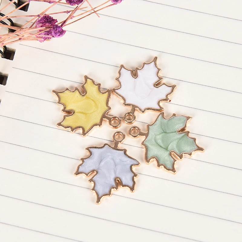 10 шт. новая мода 24x18 мм ручной работы эмаль кленовый лист подвески аксессуары для