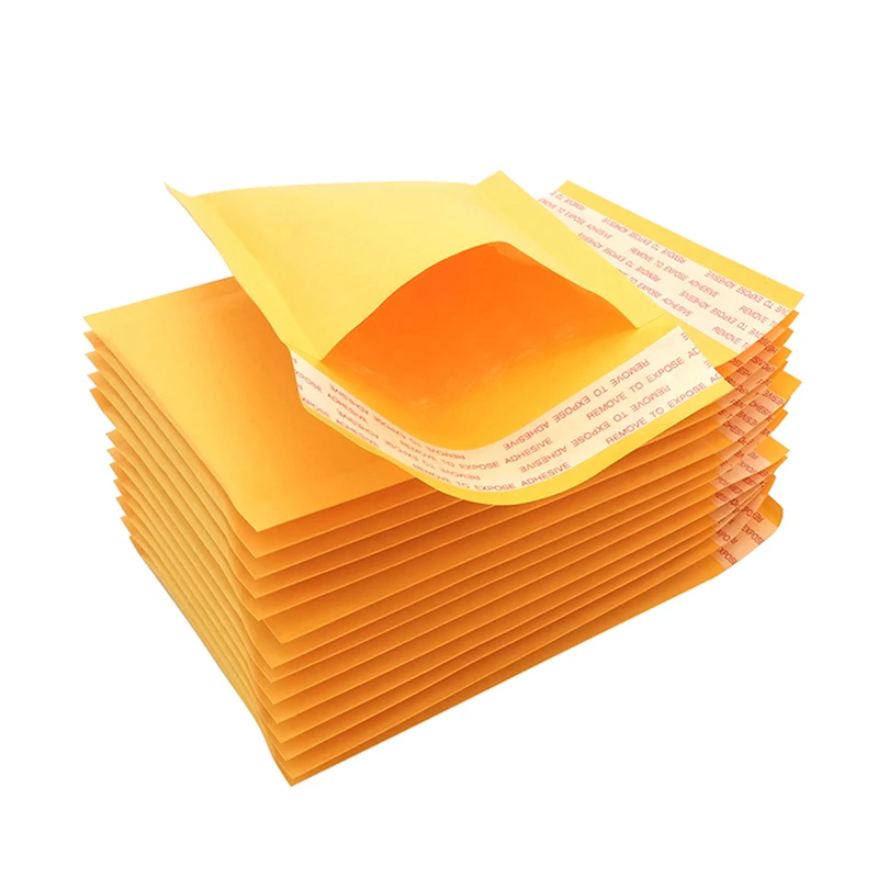 

10/50pcs/pack Meduim Thick Shipping Envelopes with Bubble Packaing Yellow Waterproof Paper Bubble Mailers Mailing Bags Packing