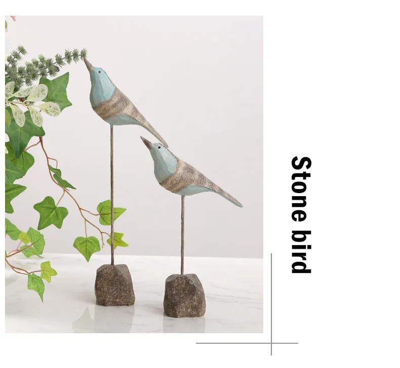 

Bird Ornaments Resin Technology with Solid Base Hand Painted Old Design Rustic Country Style New Fashion