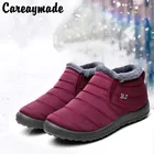 Теплые ботинки Careaymade для влюбленных, непромокаемые хлопковые ботинки с защитой от скольжения, тканевые зимние ботинки для мужчин и женщин одинаковые зимние хлопковые ботинки