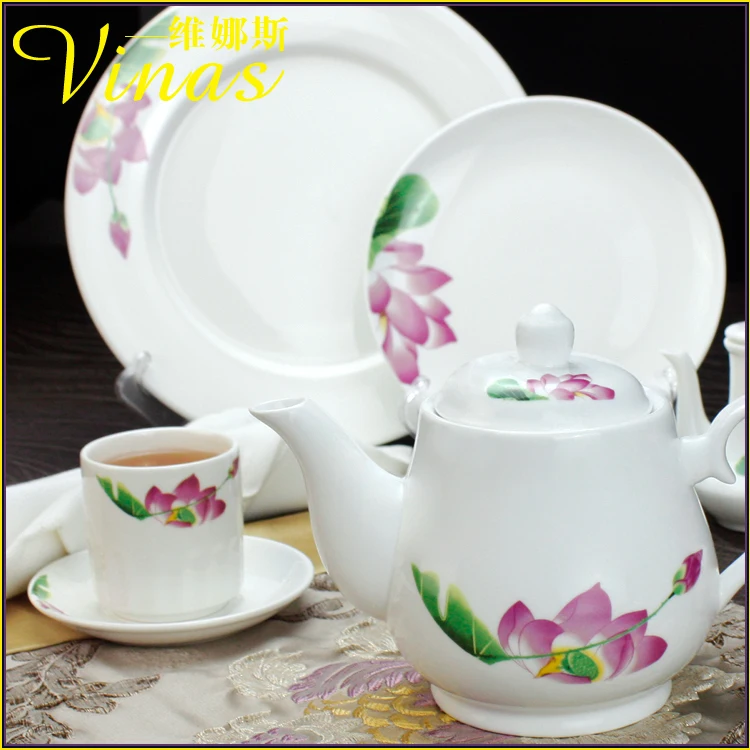 Европейский стиль керамический набор посуды Золотая инкрустация фарфоровая