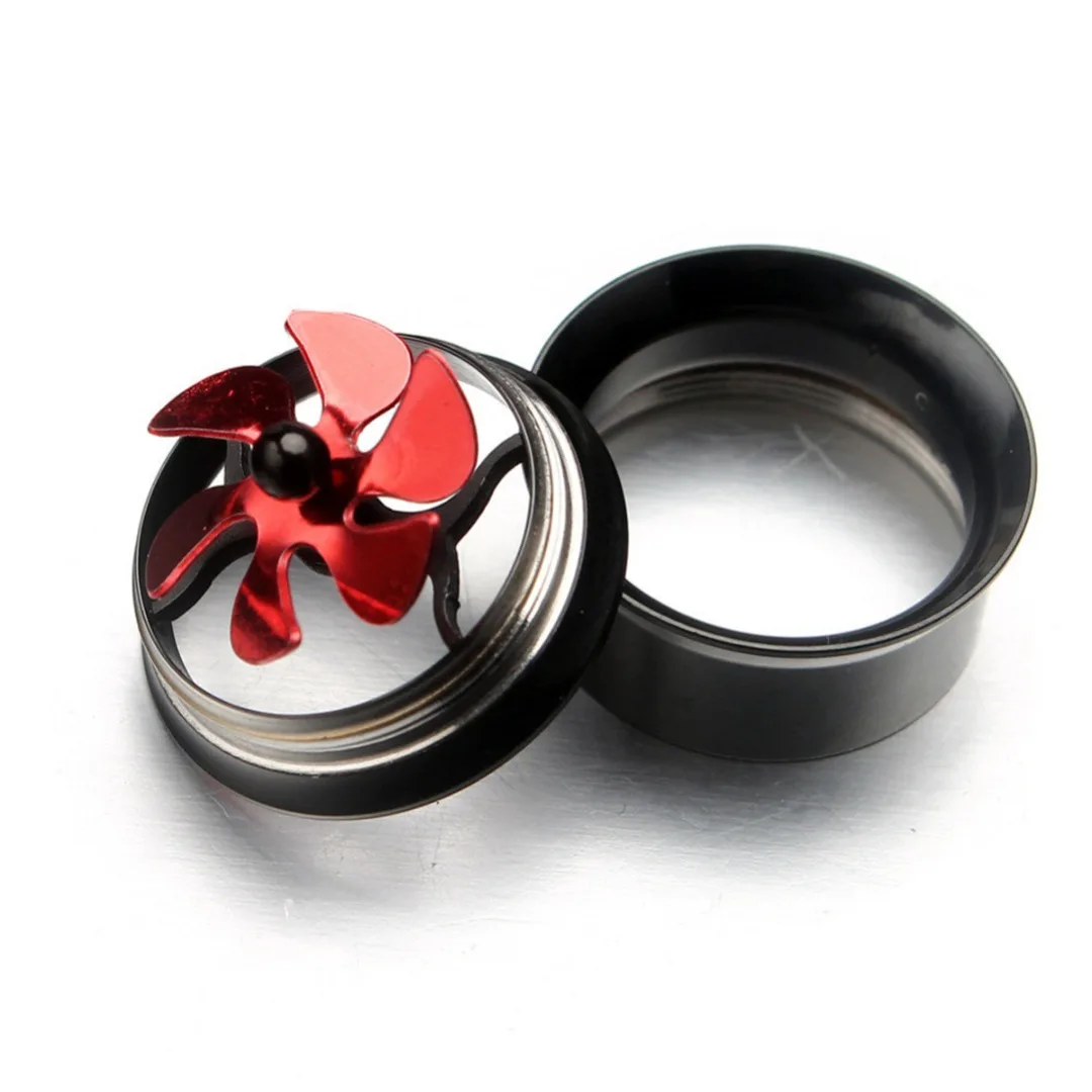 Hip Hop Rock Men Women Stainless Steel Spinning Fan Ear Expansion Flesh Tunnel Plug Trendy Body Piercing Jewelry Gift Shellhard | Украшения