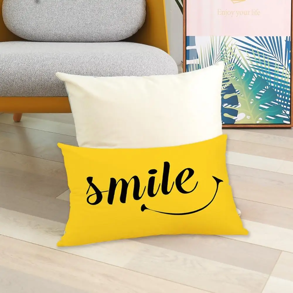 Желтая подушка 30*50 см чехол с геометрическим рисунком для дивана гостиной