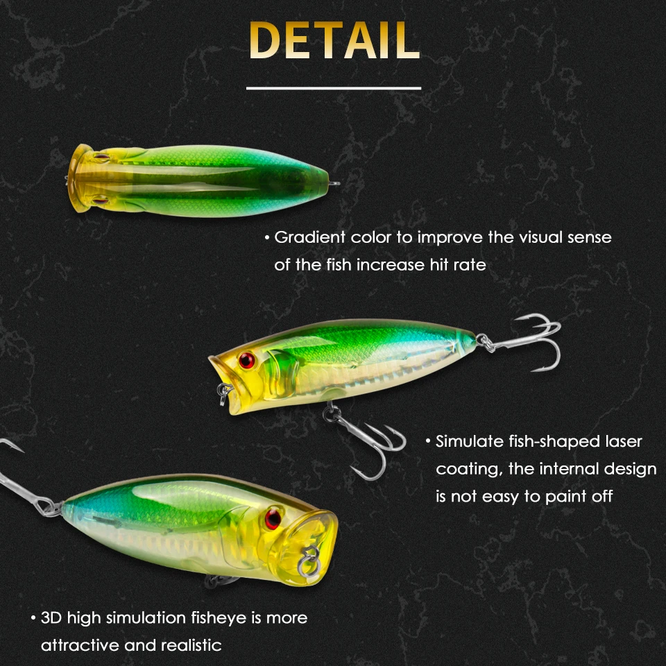 2017 популярная модель: 5 шт./лот рыболовные приманки разные цвета bearking crankbait popper 80