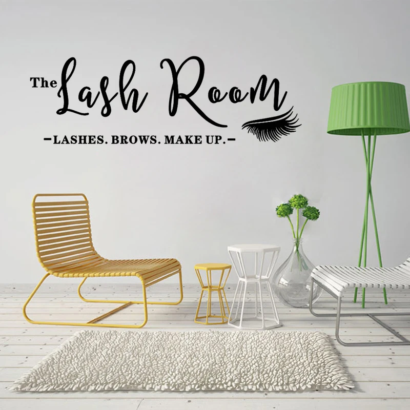 Виниловая настенная наклейка WJWY с изображением комнаты ресниц|Наклейки на стену|