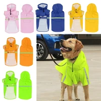outdoor clothes breathable waterproof sunscreen dog raincoats hoody pu pet jumpsuit jacket