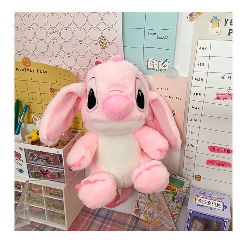 

Disney Cute Plush Small Bag New Stitch Stereo Doll Backpack Girl Cartoon Backpack Children's Leisure Toy Bag Small wallet