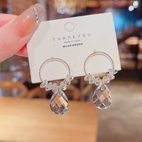 drop shipping ins crystal pendant earrings for womensilver plated stud gift jewelry