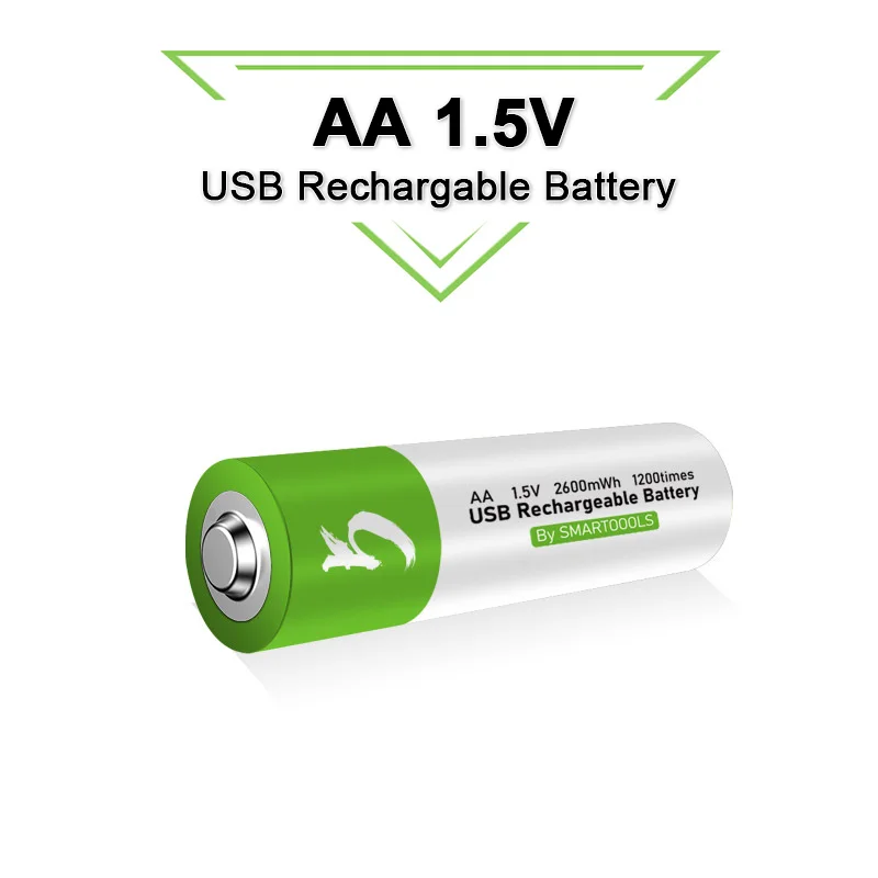 АА перезаряжаемая 1 5 V 2600mWh USB литий ионная аккумуляторная батарея для