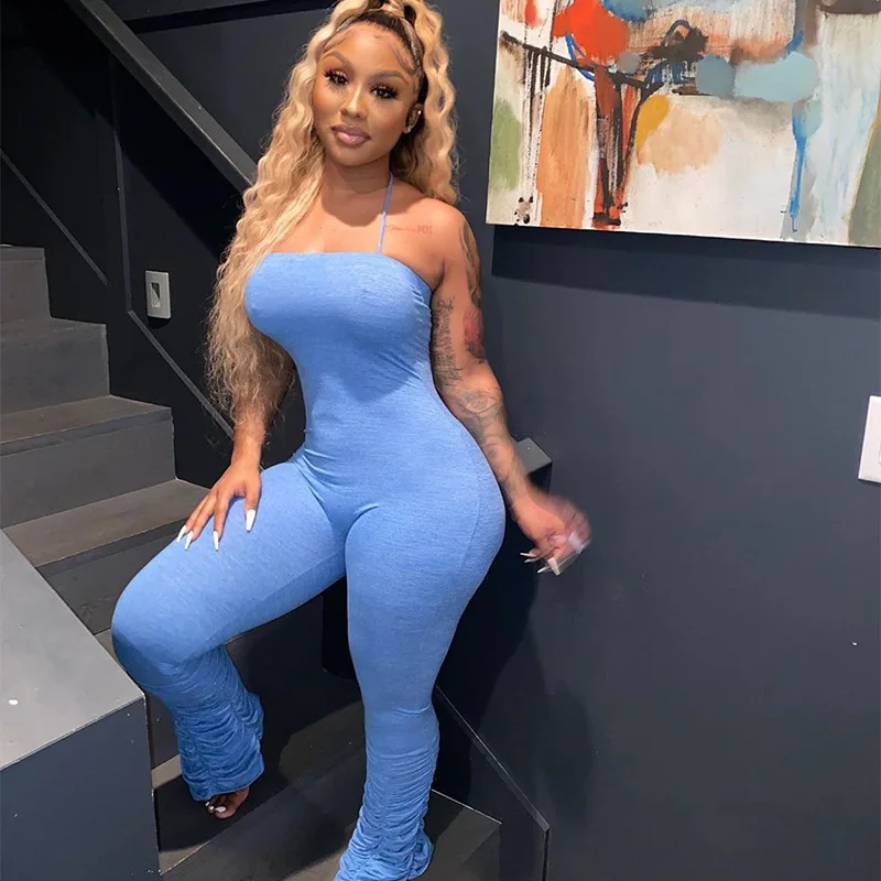 

Повседневное Для женщин с лямкой на шее с открытой спиной комбинезон без бретелек с открытыми плечами цельный костюм для праздника для свиданий вечерние путешествия