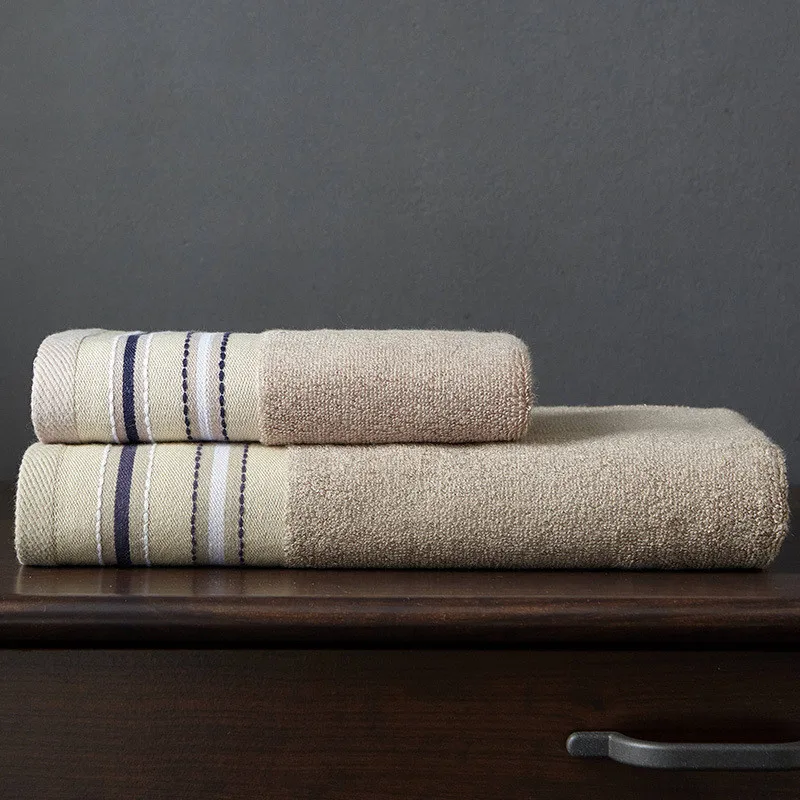 Банное полотенце для лица бежевое хлопковое бамбуковое волокно 140*70 см взрослых