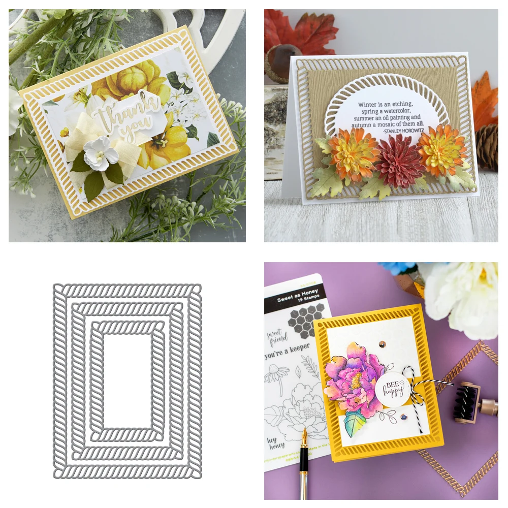 

Прямоугольный фон для карты металлические Вырубные штампы праздничная карточка вырезанная карточка для скрапбукинга бумаги ремесло нож Д...