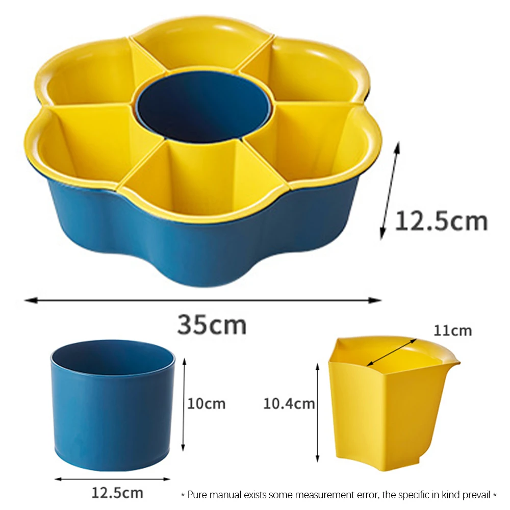 

Double hot pot rotating plate, fruit and vegetable drainer, candy tray, double food storage box, dried fruit arrangement plate