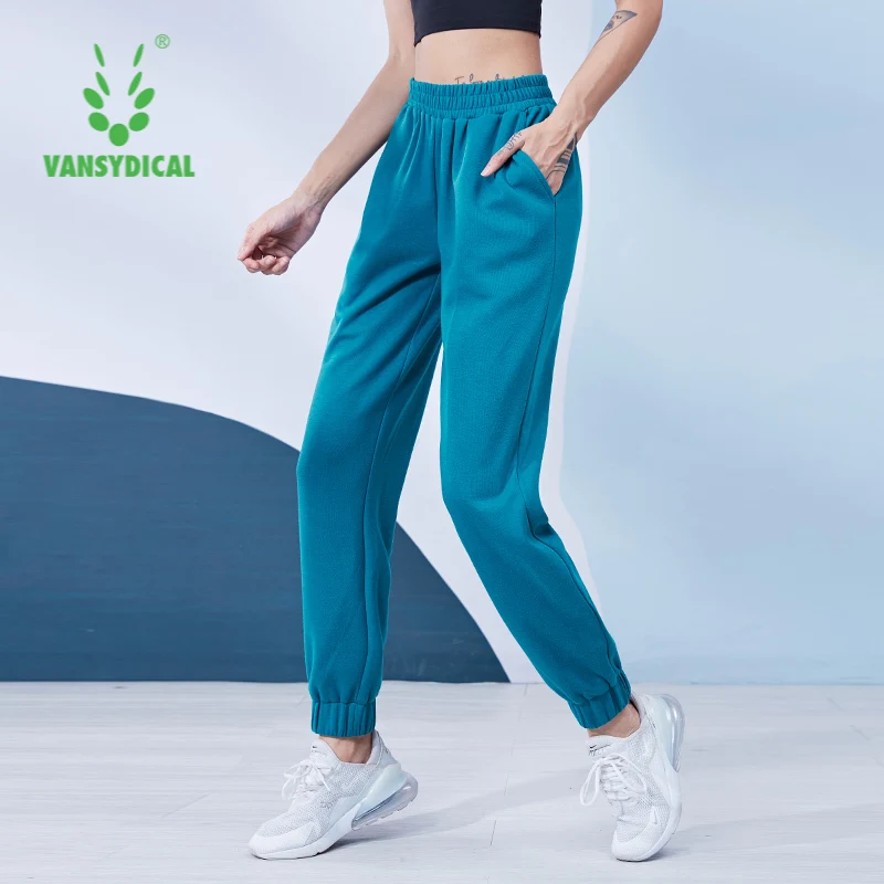 

Женские спортивные брюки VANSYDICAL, утолщенные однотонные свободные штаны для бега, для занятий в тренажерном зале, для тренировок, фитнеса, тре...