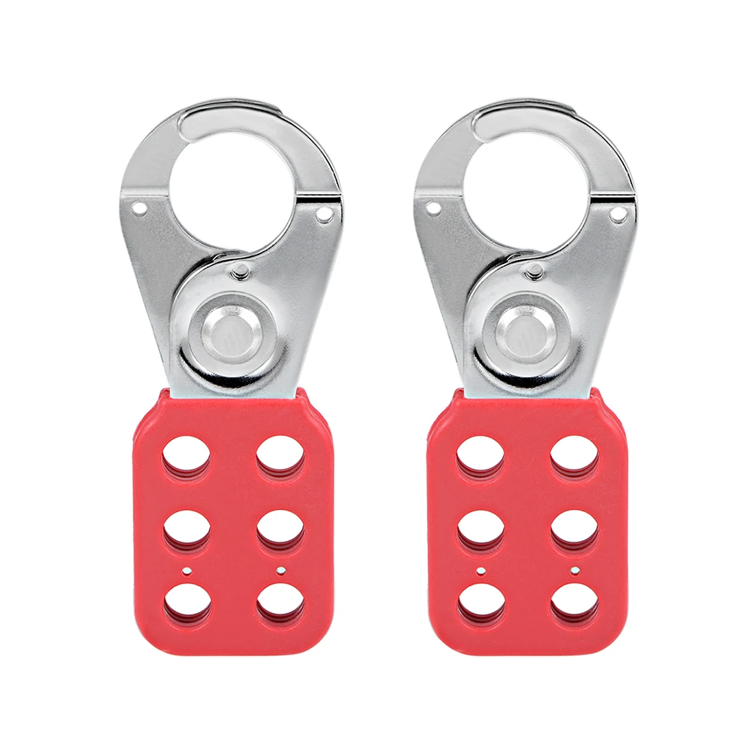 

uxcell 2pcs Lockout Hasp Steel 1-inch Inside Jaw Diameter 6 Holes