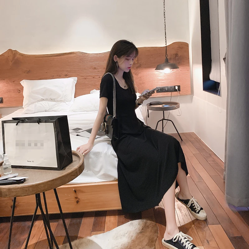 Mishow футболка с короткими рукавами юбка летнее платье выше колена черное