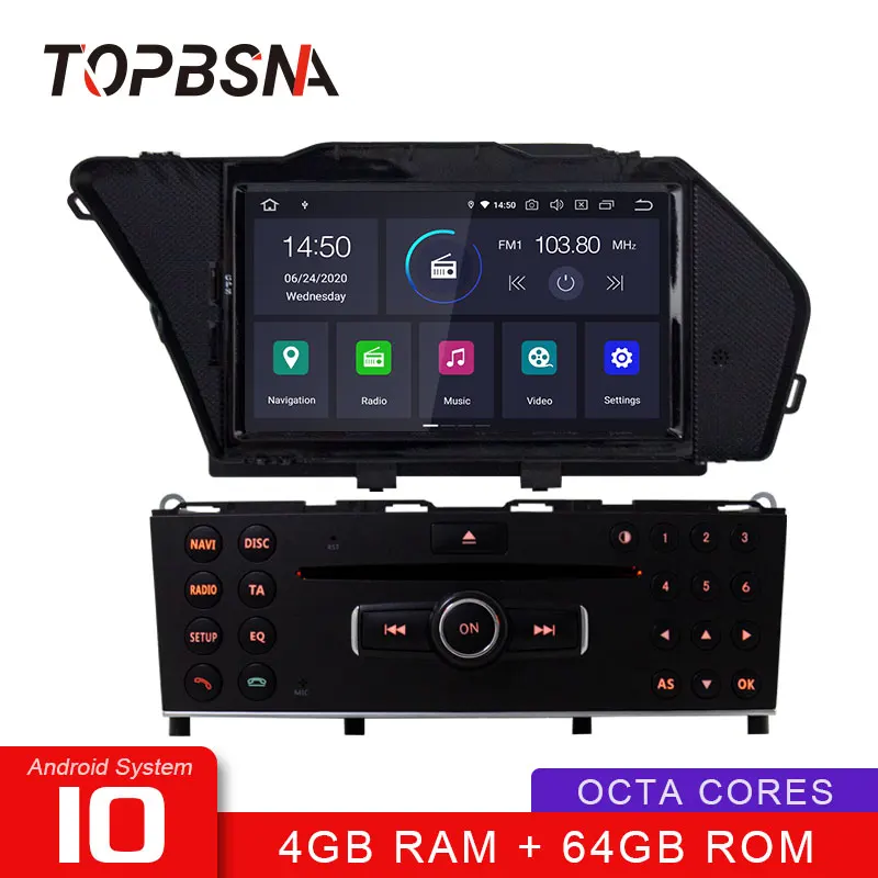 Автомобильный DVD плеер TOPBSNA мультимедийная стерео система на Android 10 с GPS Wi Fi для