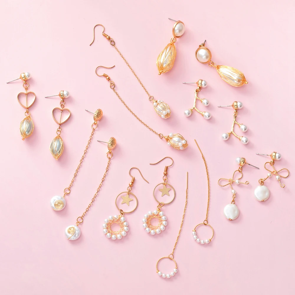 Женские медные серьги подвески с жемчугом новый дизайн 2019|Серьги-подвески| |