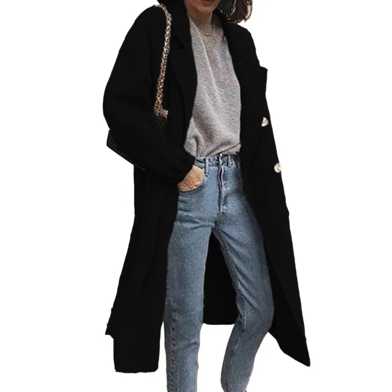 

Winter Fashion Wool Women Jackets Jaqueta Feminina Outerwear Femme Veste Long Coat Blends Woman Clothes Abrigo Mujer Overcoat
