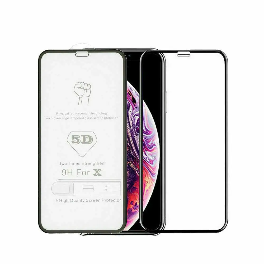 

Закаленное стекло 5D с полным покрытием для iPhone 13 Pro max X XR Xs Max 8 7 6s plus, 100 шт./партия