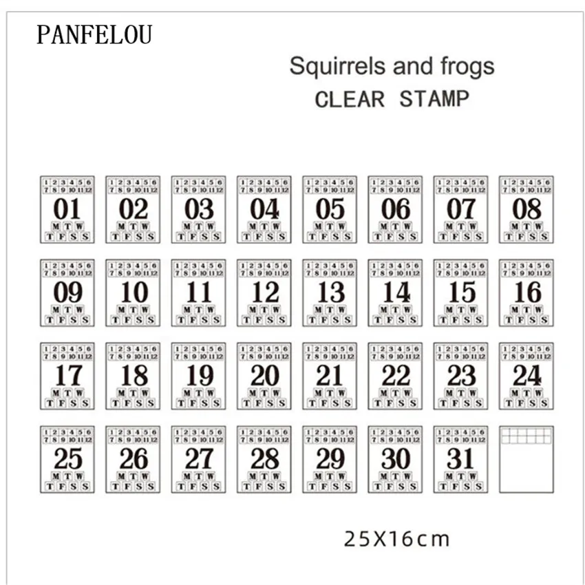 PANFELOU дней и месяцев прозрачный значок Силиконовая печать/печать для DIY