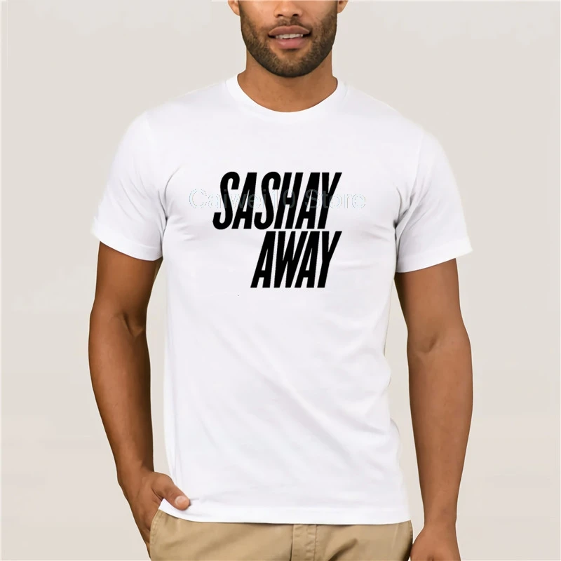 Мужская футболка с коротким рукавом Sashay Away белая и принтом для гомосексуалистов |