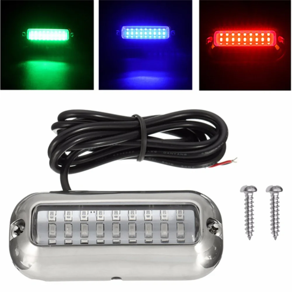 

27 42 LED Stainless Steel Boat Transom Light Underwater Pontoon Marine Ship Boat Accessories Light Waterproof Marine Light