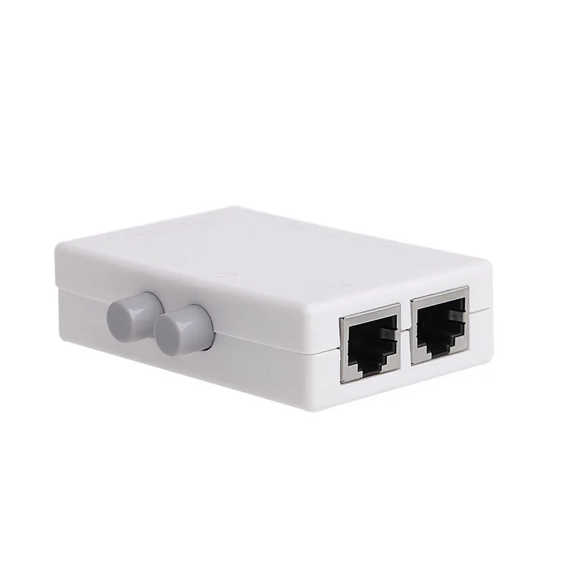 

Mini 2 Port AB Network Manual Sharing Switch Box 2In1/1In2 RJ45 Network/Ethernet