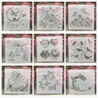 Трафареты для рисования, декоративные, 13 см, штамп для скрапбукинга, тиснильный альбом, 9 шт.