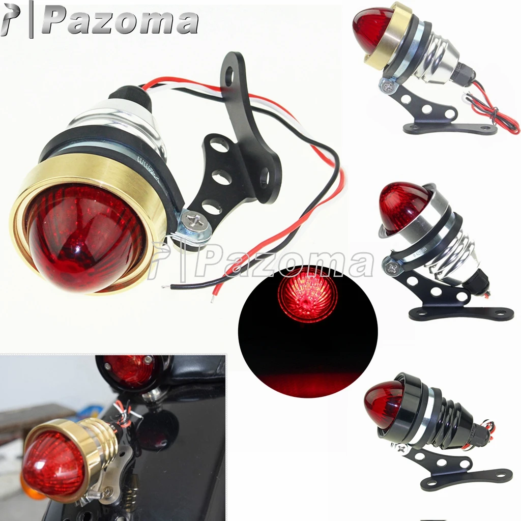 

12V Universal Motorcycle LED Bullet Tail Light Brake Stop Lamp For Harley Chopper Cafe Racer Honda Suzuki Motorbike Taillight