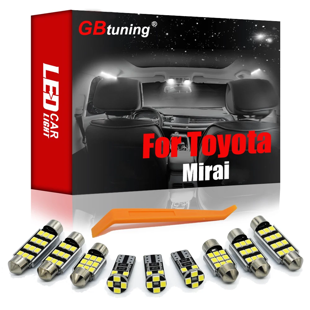 

GBtuning Canbus 10 шт для Toyota Мирай 2014 2015 2016 2017 2018 2019 2020 автомобиля светодиодный Интерьер Карта Купол Магистральные лампа светильник комплект