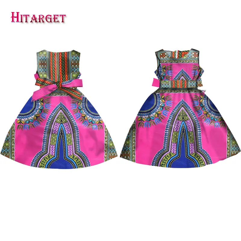 Модные африканские платья для девочек; Vestidos Kanga; одежда с принтом Дашики в африканском стиле; платье трапециевидной формы без рукавов; Java; WYT57 - Цвет: 16