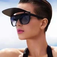 personality oversized sunglasses for women fashion 2022 flip shades street beat trendy sun glasses gradient lenses goggle uv400