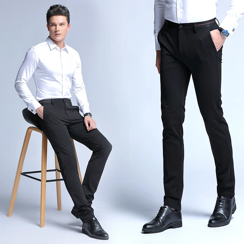 Костюмы брюки толстые мужские Термо британский стиль прямые деловые модные