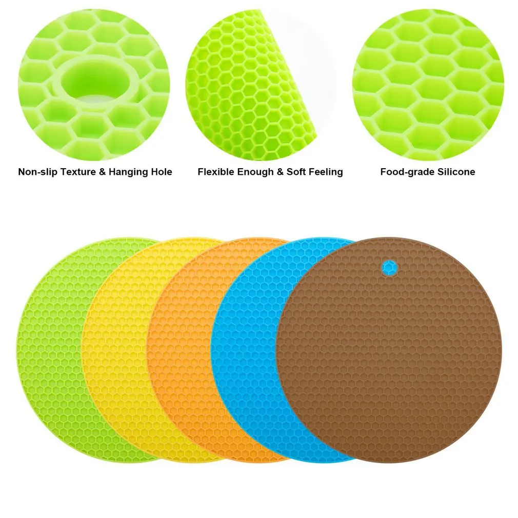 Сверхтолстая силиконовая матовая подставка круглые сотовые Горячие прокладки