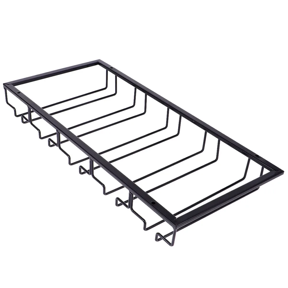 

Iron Art Glass Cup Holder Durable Glass Rack Glass Hanger Glass Hanging Stand for Bar Home (Black, 4-Slot )