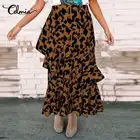 Юбка-миди женская летняя, с оборками, леопардовым принтом и завышенной талией, 2021